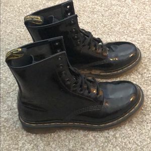 Dr. Martens Patent Black Boot, size 9, worn once